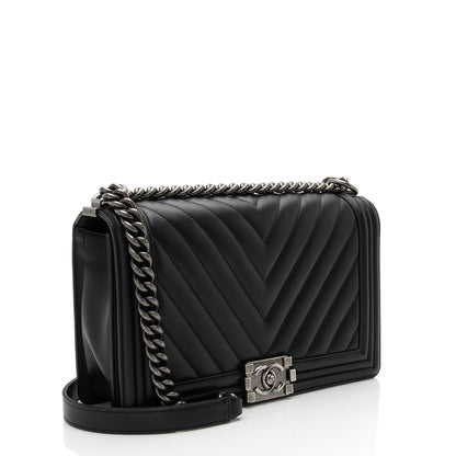 Chanel Chevron Lambskin New Medium Boy Bag