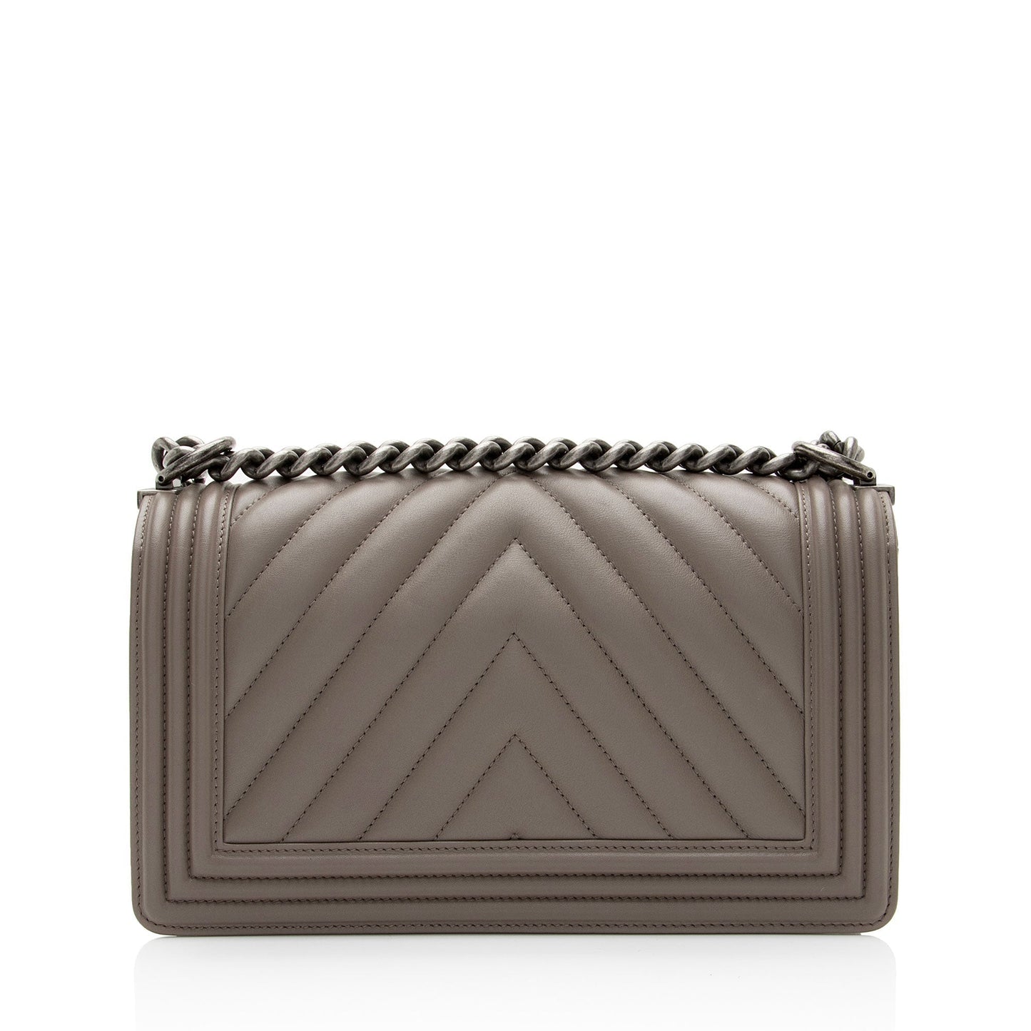 Chanel Chevron Lambskin Old Medium Boy Bag (SHF-fEUBkq)