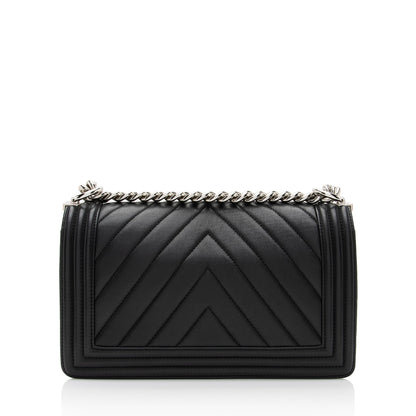 Chanel Chevron Lambskin Old Medium Boy Bag