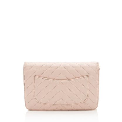 Chanel Chevron Lambskin Wallet on Chain