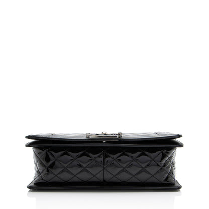 Chanel Chevron Patent Leather Old Medium Boy Bag