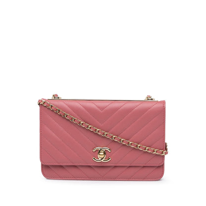 Chanel Chevron Quilted Lambskin Trendy CC Wallet on Chain