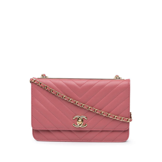 Chanel Chevron Quilted Lambskin Trendy CC Wallet on Chain