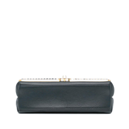 Chanel Chevron Sheepskin Stitched Chain Top Handle Flap (SHG-H3vEW0)