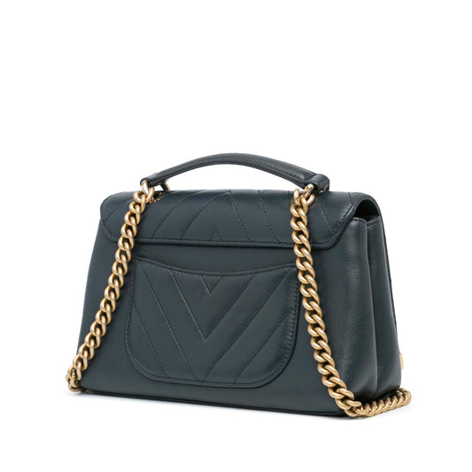 Chanel Chevron Sheepskin Stitched Chain Top Handle Flap (SHG-H3vEW0)