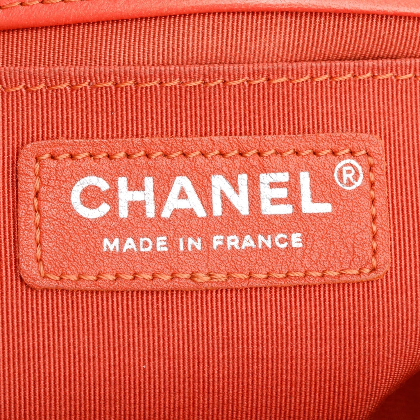 Chanel Coral Calfskin Leather Tweed Medium Boy Bag
