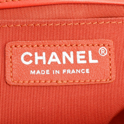 Chanel Coral Calfskin Leather Tweed Medium Boy Bag