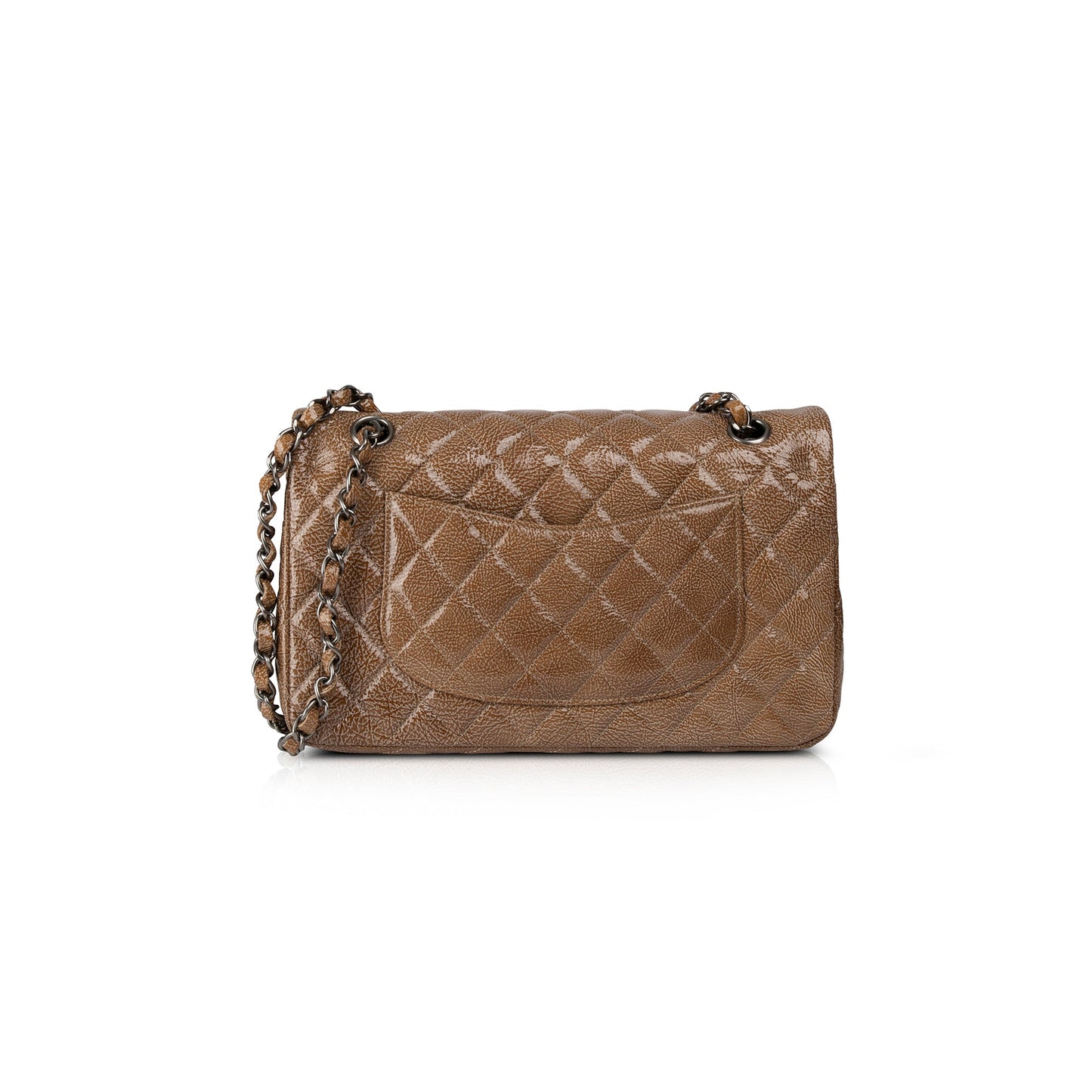 Chanel Crinkled Patent Leather Medium Classic Double Flap Bag