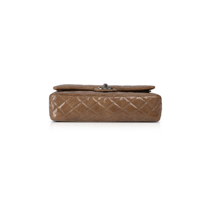 Chanel Crinkled Patent Leather Medium Classic Double Flap Bag