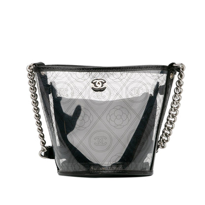 Chanel Crumpled Calfskin PVC Camellia Bucket (SHG-MQacNp)