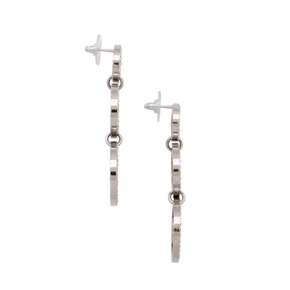 Chanel Crystal CC Triple Circle Drop Earrings