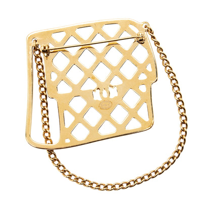 Chanel Crystal Flap Bag Brooch (SHF-YyUdQ7)