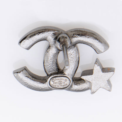 Chanel Crystal Star CC Stud Earrings (SHF-dkIPLL)