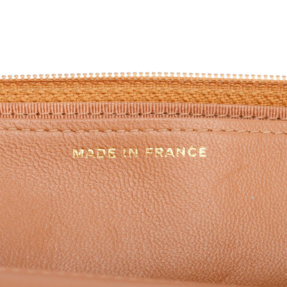 Chanel Dark Beige Quilted Lambskin Leather Classic Wallet on Chain