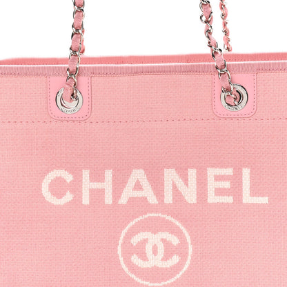 CHANEL DEAUVILLE MIXED FABRIC TOTE