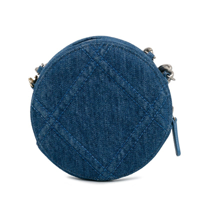 Chanel Denim 19 Round Clutch with Chain (SHG-ZTvgcm)