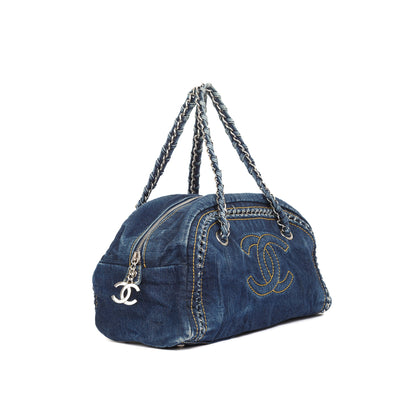 Chanel Denim Luxe Ligne Bowler Bag
