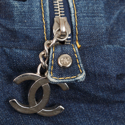 Chanel Denim Luxe Ligne Bowler Bag
