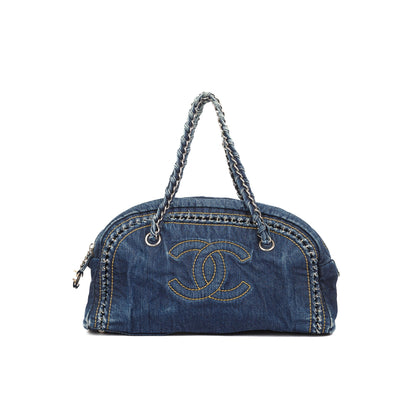 Chanel Denim Luxe Ligne Bowler Bag