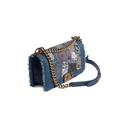 Chanel Denim Patchwork Medium Boy Bag