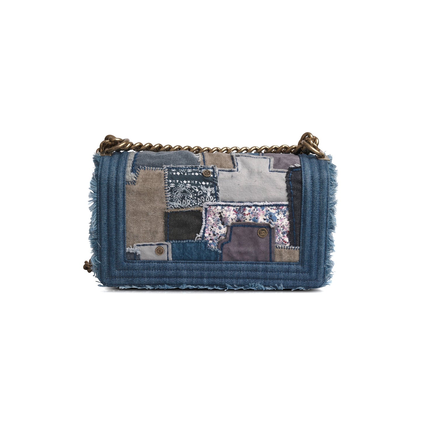 Chanel Denim Patchwork Medium Boy Bag