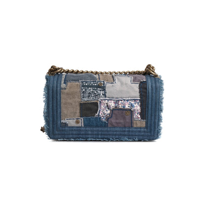 Chanel Denim Patchwork Medium Boy Bag