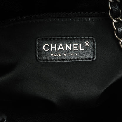CHANEL GLAZED CAVIAR LEATHER QUILTED LARGE ELASTIC SHOULDER BAG