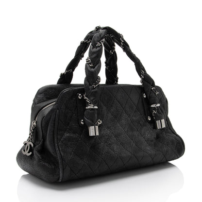 Chanel Distressed Lambskin Lady Braid Bowler Satchel (SHF-4rWbPz)