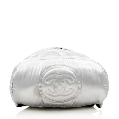 Chanel Embossed Nylon Logo Doudoune Large Backpack (SHF-17689)