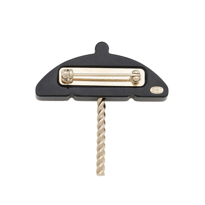 Chanel Enamel Pearl CC Umbrella Brooch