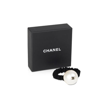 Chanel Faux Pearl CC Hair Scrunchie