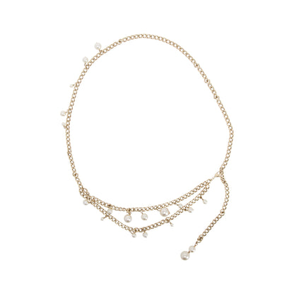 Chanel Faux Pearl & Strass Chain-Link Belt