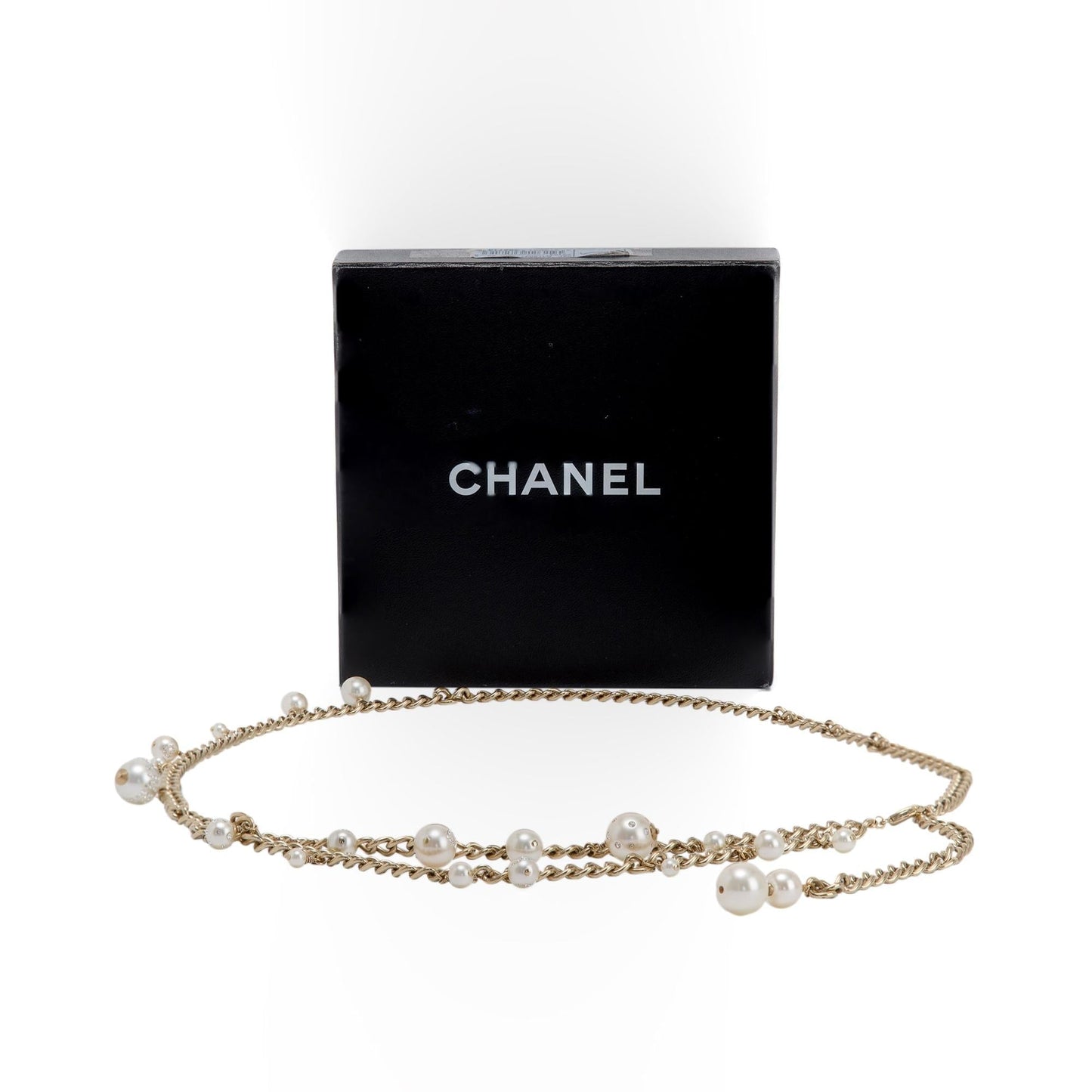 Chanel Faux Pearl & Strass Chain-Link Belt