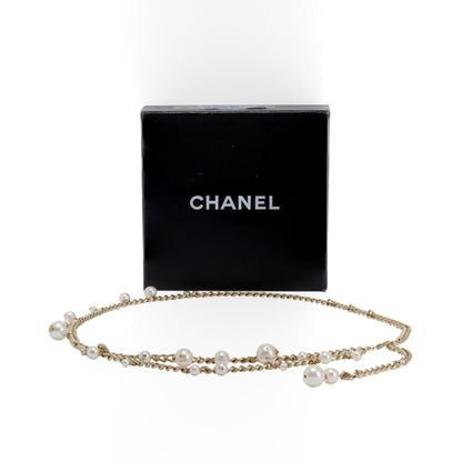 Chanel Faux Pearl & Strass Chain-Link Belt