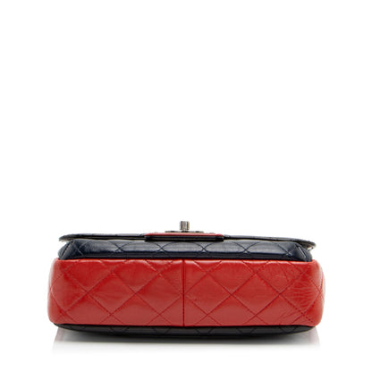 Chanel Glazed Calfskin CC Plate Medium Flap Bag