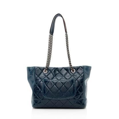 Chanel Glazed Calfskin Duo Color Small Tote (SHF-14944)