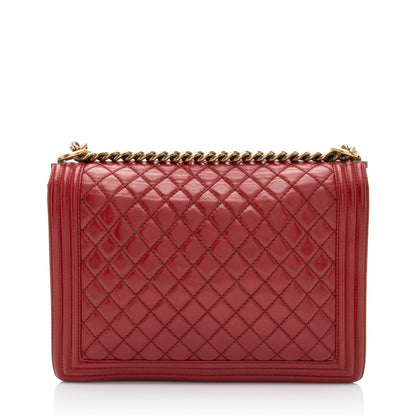 Chanel Glazed Calfskin Large Boy Bag (SHF-mCspEX)