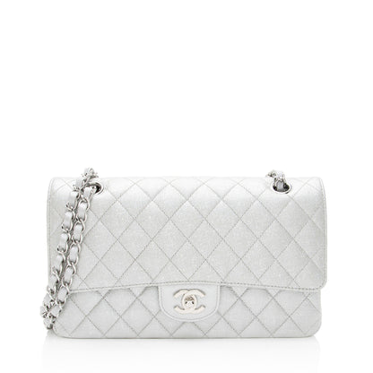 Chanel Glittered Metallic Caviar Leather Classic Medium Double Flap Bag