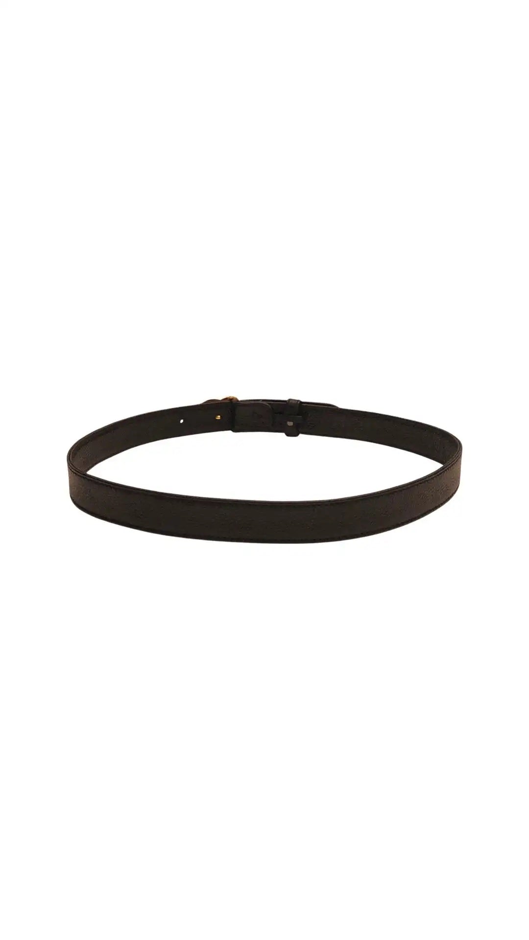 CHANEL INTERLOCKING CC LOGO BUCKLE LEATHER BELT