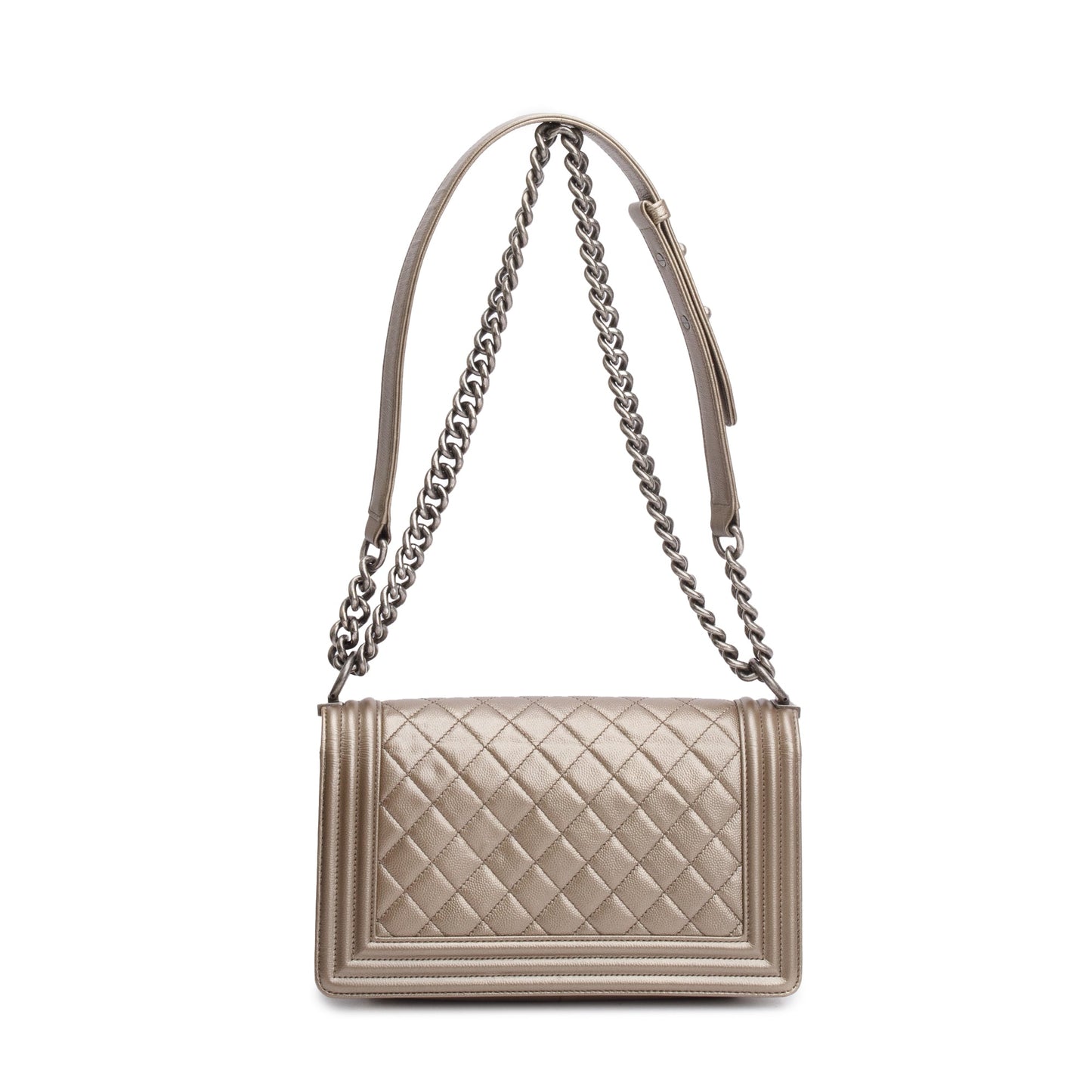 Chanel Gold Metallic Caviar Leather Medium Boy Bag