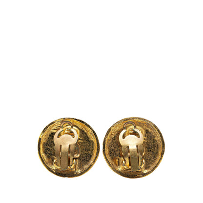 Chanel Gold Plated CC Clip On Earrings