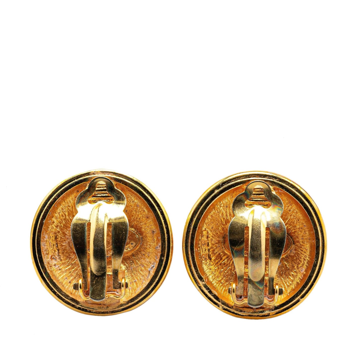 Chanel Gold Plated CC Clip On Earrings