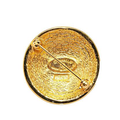 Chanel Gold Plated CC Quilted Brooch (SHG-MG017S)