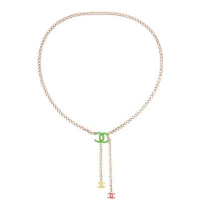 Chanel Gold Plated Enamel CC Logo Waist Belt