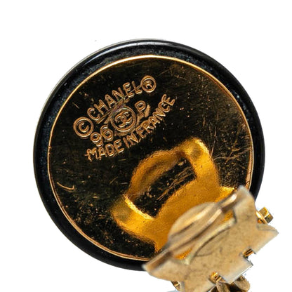 Chanel Gold Plated Faux Pearl CC Drop Clip On Earrings