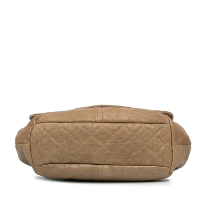Chanel Grained Metallic Calfskin Trianon Messenger Flap