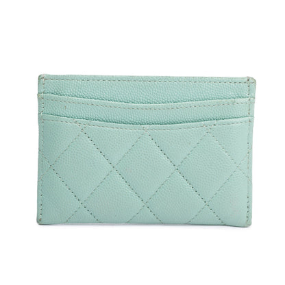 Chanel Green Caviar Leather Classic Card Holder