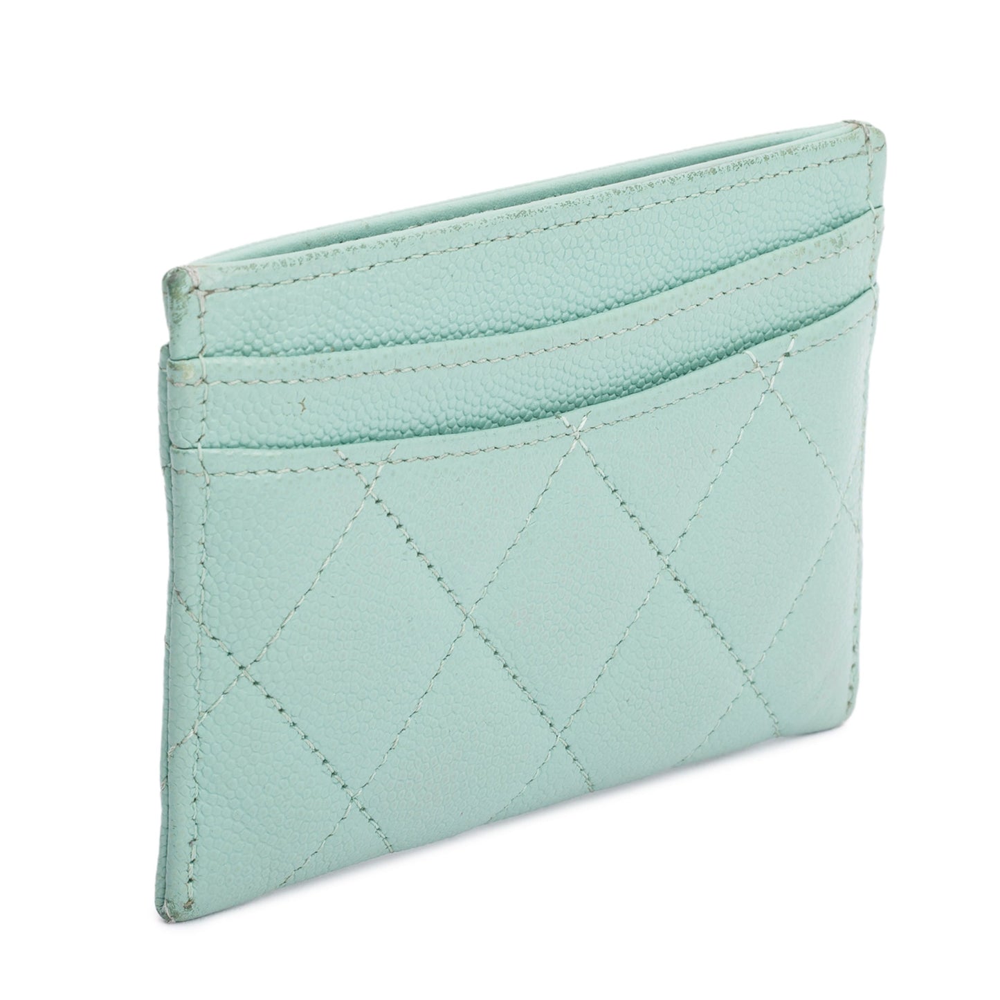 Chanel Green Caviar Leather Classic Card Holder