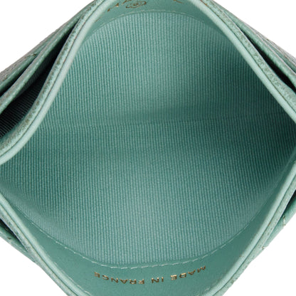 Chanel Green Caviar Leather Classic Card Holder