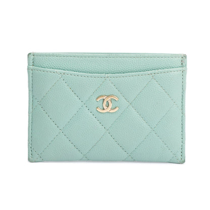 Chanel Green Caviar Leather Classic Card Holder